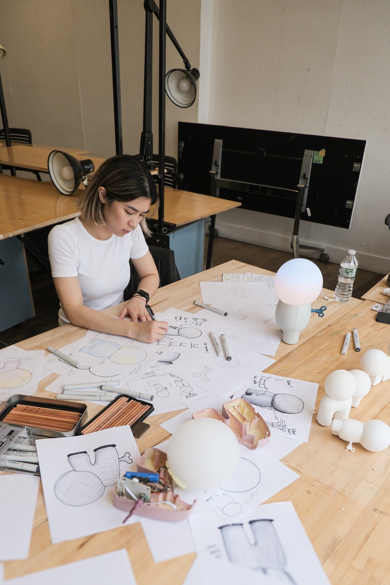 Chevy sketching and building Buddy prototypes at Parsons